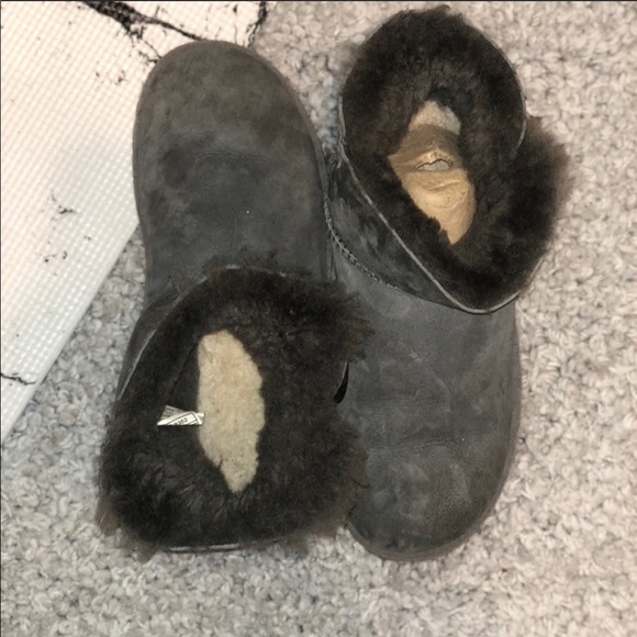 UGG Grey Mini Bailey Boot With Button - Picture 5 of 8